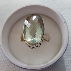 Sterling silver green amethyst ring.